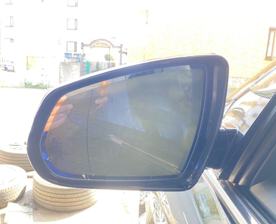  immediate payment * postage included *[ blue lens / left right set / nail attaching ] Cadillac CTS door mirror blue glass [2008-2013] Cadillac Cade . rack 