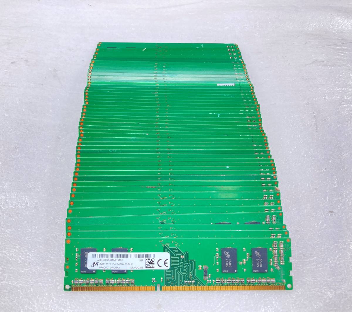 Micron 1R×16 PC3-12800U 2GB × 50枚 計100GB デスクトップ用 動作品