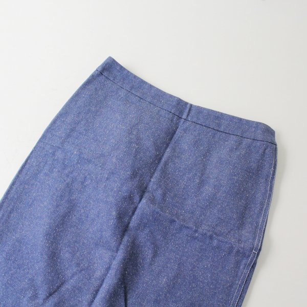 BLAMINK シルクコットン スリット デニムスカート 38/ブルー