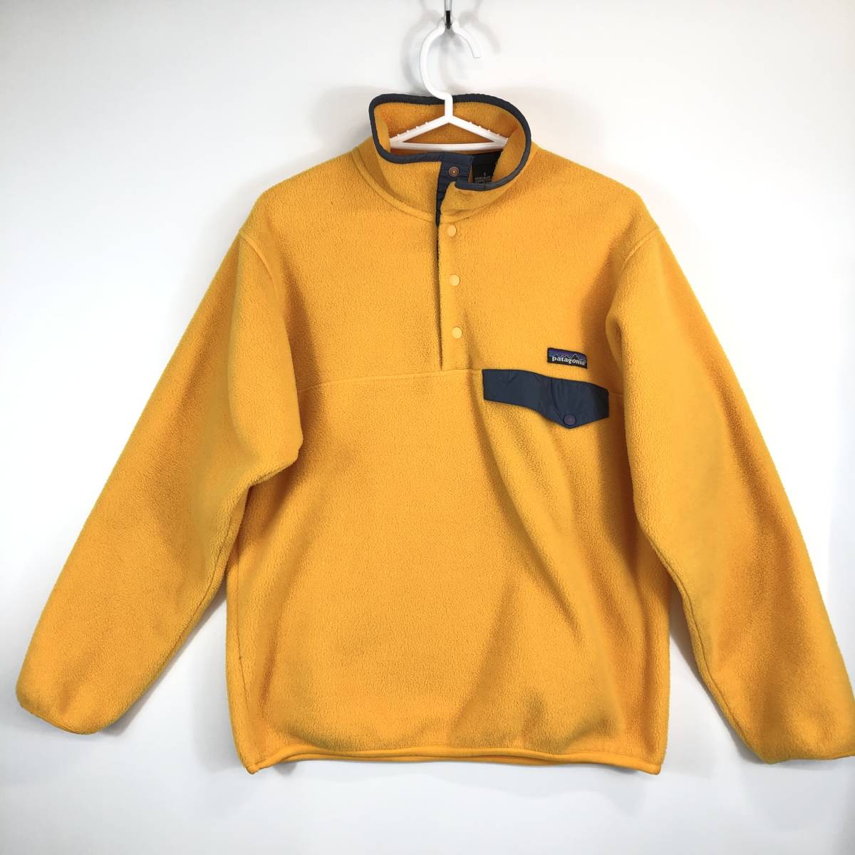 90s 95年 パタゴニア Patagonia シンチラ スナップT フリースプルオーバー Sサイズ マンゴー ゴールド