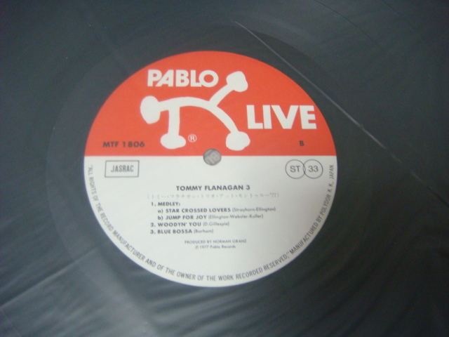 TOMMY FLANAGAN 3 PABLO LIVE MONTREUX '77 LP 国内盤 トミー フラナガン モントルー ライブの画像3