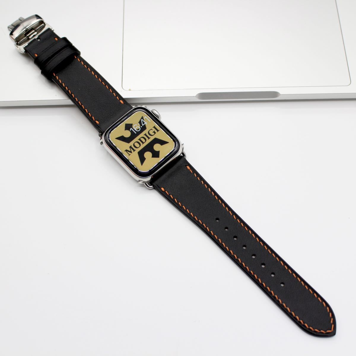 MODIGI Apple Watch 4 5 6 original leather band 40 41 Apple Watch leather leather leather fine quality band belt black 44 45 high class band wristwatch belt black 