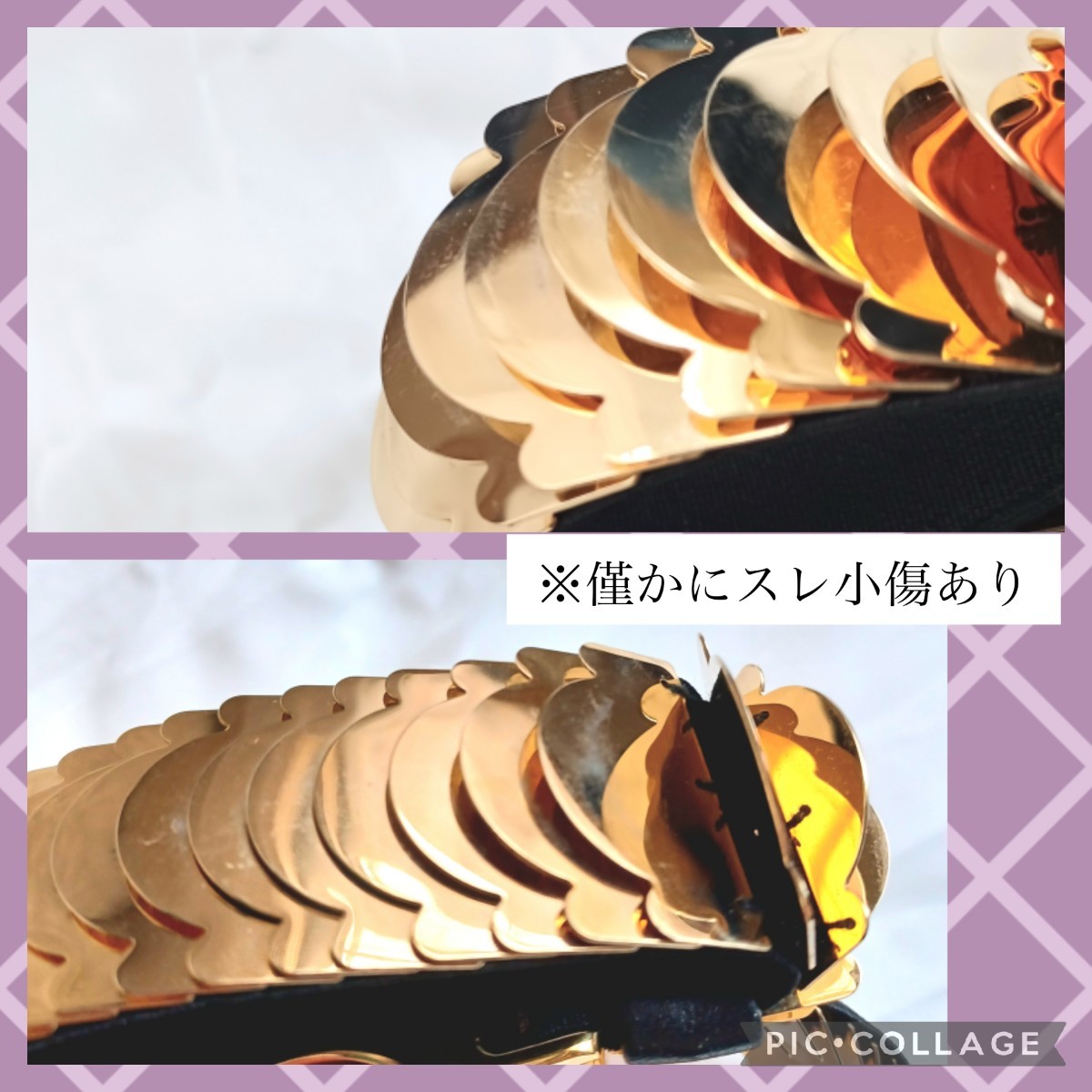 未使用タグ付き!!☆PRADA プラダ☆ゴールドメタル スパンコール