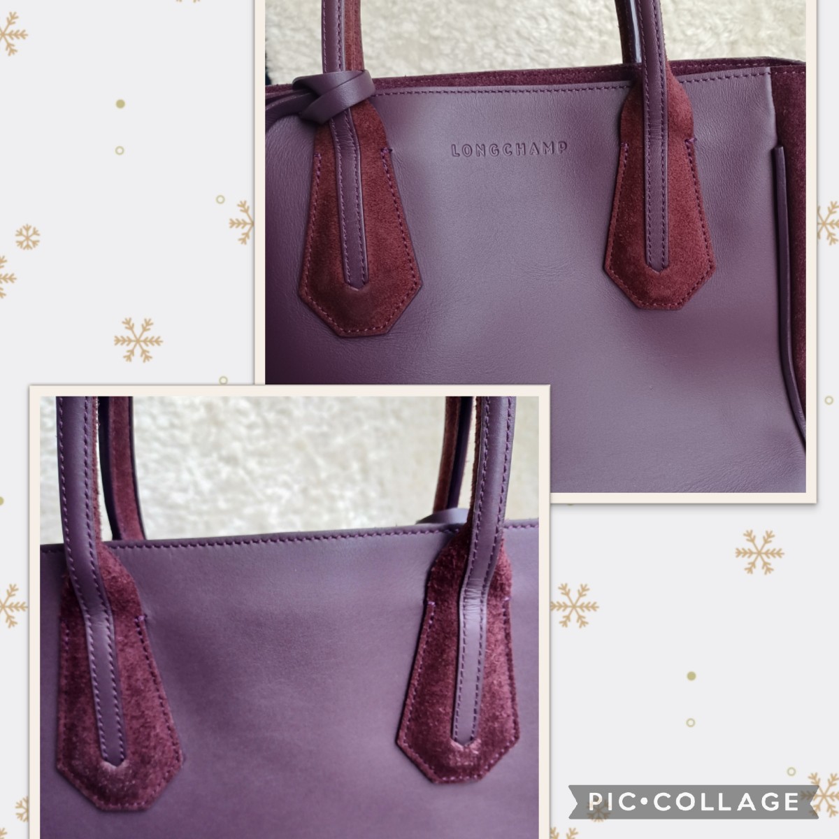 良品! 【LONGCHAMP ロンシャン】ペネロペ 高級 トートバッグ 滑らかスエードレザー ロゴ入りタッセル チャーム付き ボルドー_画像6