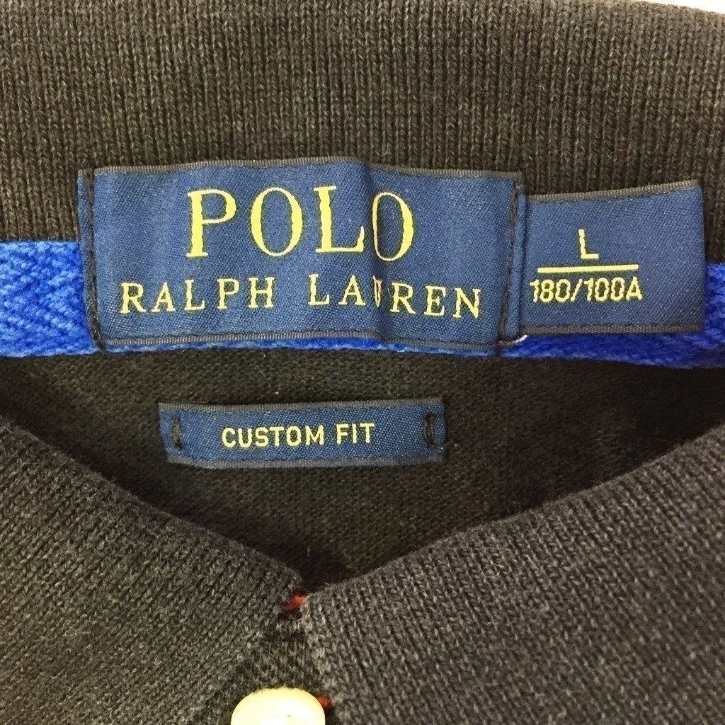 ◆大きいサイズ◆L◆お洒落な逸品◆POLO RALPH LAUREN/ポロラルフローレン 半袖 ポロシャツ ブラック サイズL メンズ K102 ｃ3185_画像3