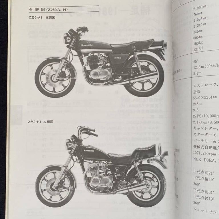 送料無料 1979-1983 配線図7種 GPZ250 Z250FT/LTD Twin/LTD BELT