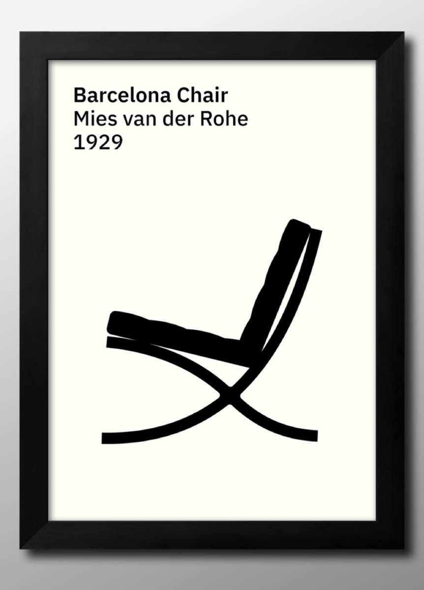 12897# free shipping!! art poster A3 size [ Barcelona chair mi-s* fan * Dell * low e] illustration design Northern Europe mat paper 