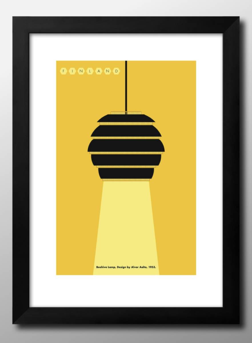 12957# free shipping!! art poster A3 size [aruva*a Alto Be high vu lamp bee. nest ] illustration design Northern Europe mat paper 