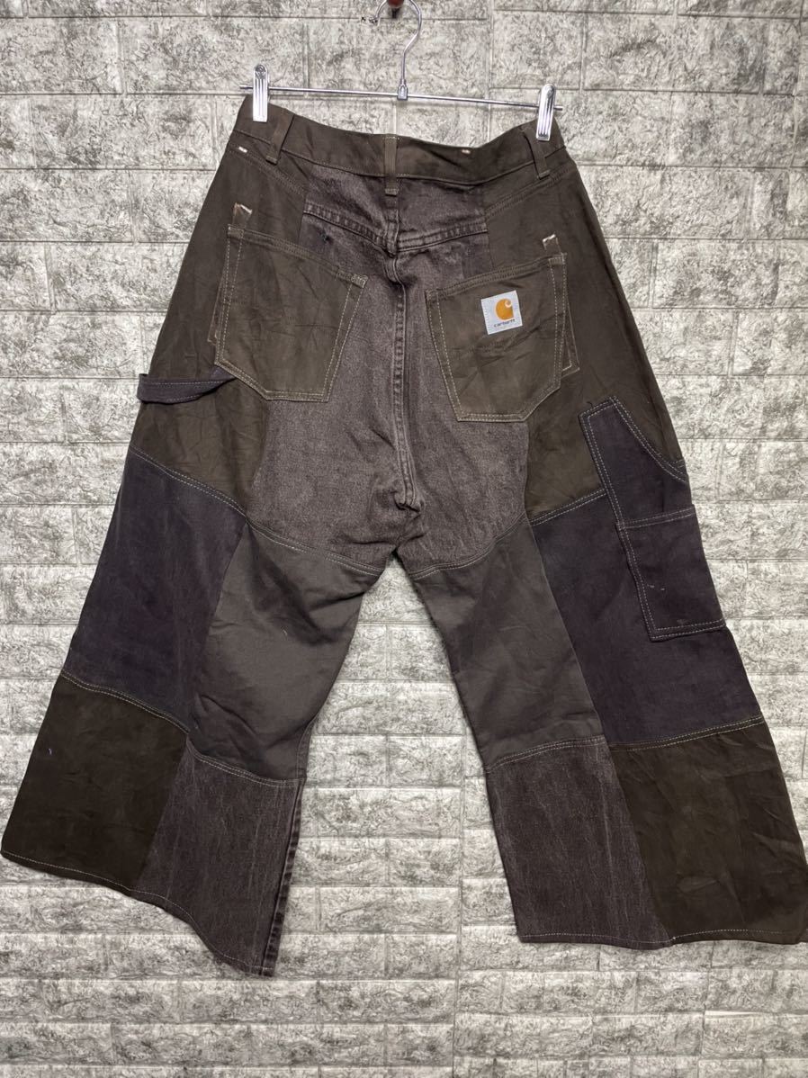 カーハート　Carhartt スペシャル カスタム　再構築　パッチワーク　ダック　オーバーオール　リメイク　パンツ　ベルボトム　80cm_画像5