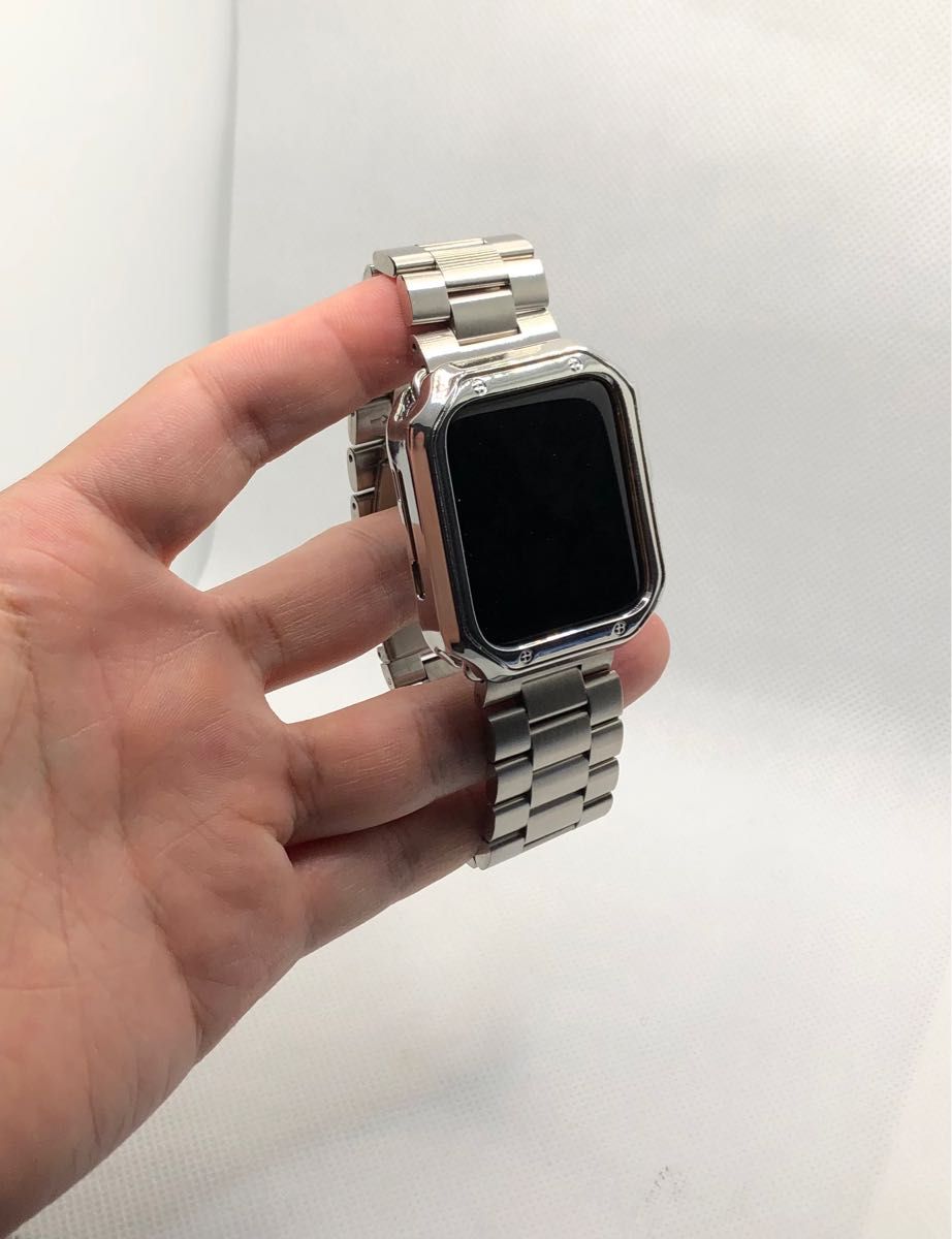S銀2★アップルウォッチバンド ステンレスベルト Apple Watch