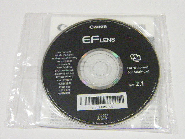 * Canon EF LENS lens owner manual CD Ver. 2.1 Windows and, Macintosh Mac for 