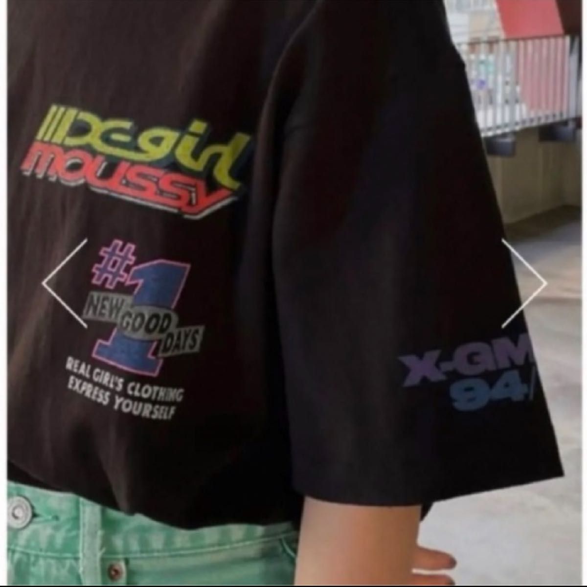 moussy X-girlコラボ XG XGMSSY TEAM Tシャツ-