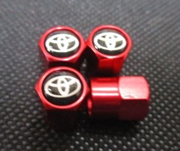 【新品・即決】トヨタ TOYOTA エアバルブ キャップ 赤 ４個セット ホイールタイヤ_画像1