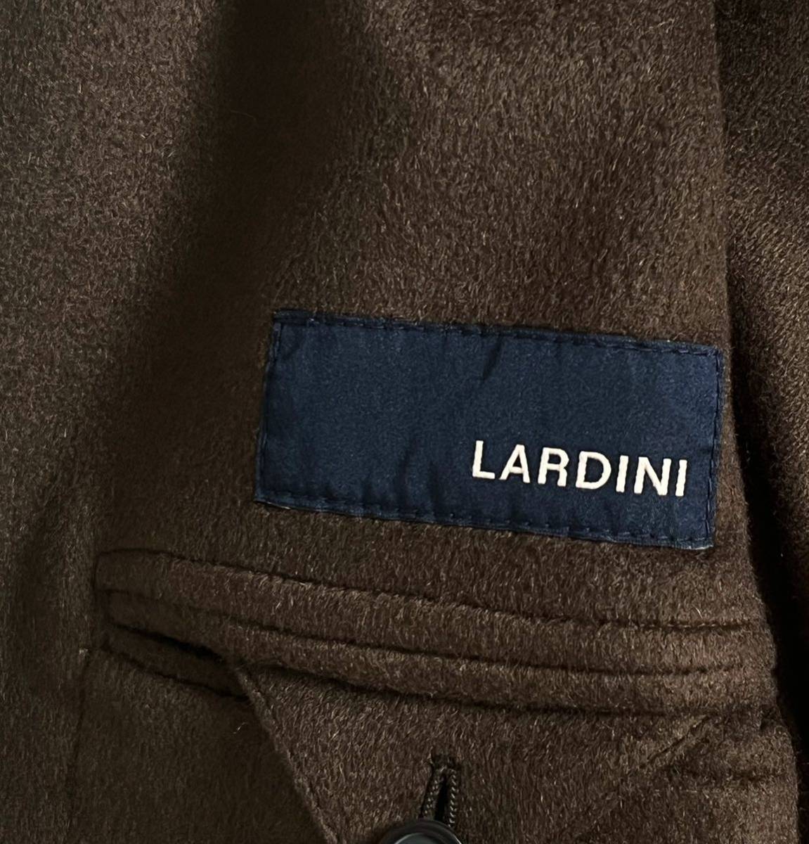 LARDINI 近年モデル ラルディーニ サイズ 48 チェスターコート カーキブラウン系 M～L カシミヤ100% ダブルコート イタリア製_画像5