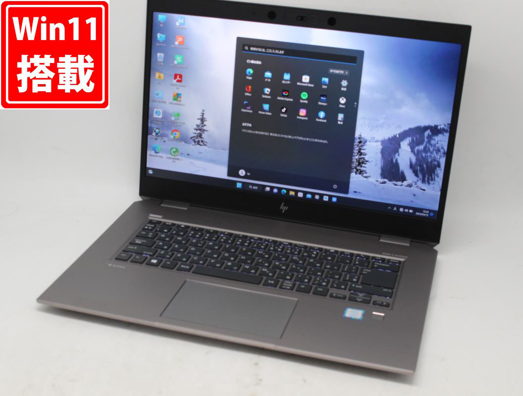 ゲーミングPC 中古 フルHD 15.6型 HP ZBOOK Studio G5 Windows11 八世代 i7-8750H 32GB 512GB-SSD Quadro P1000 Office付 中古パソコン_画像1