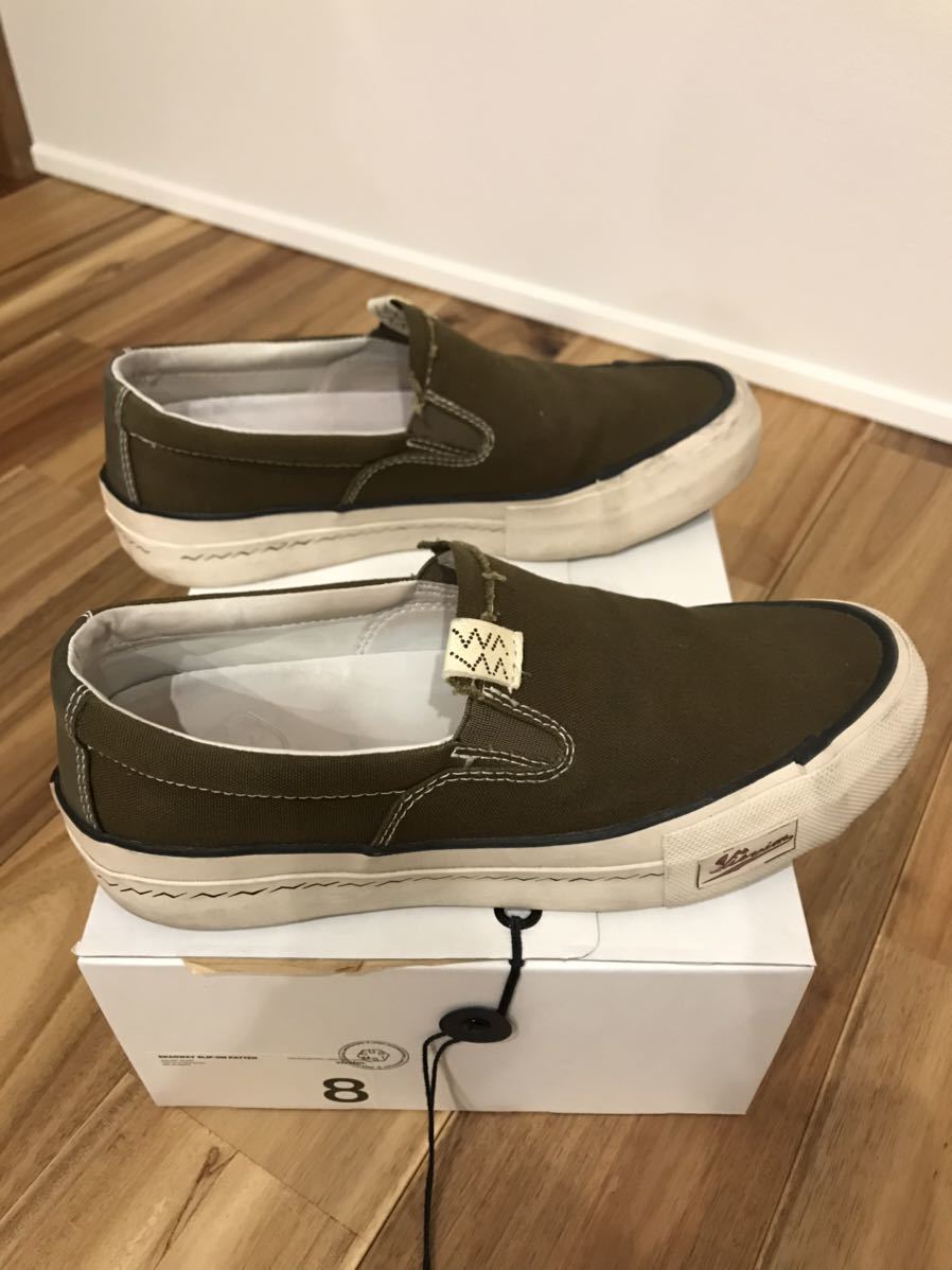 19aw VISVIM SKAGWAY PATTEN SLIP-ON ビスビム ヴィズヴィム スカグウェイ パターン スリッポン スニーカー オリーブ US8 5