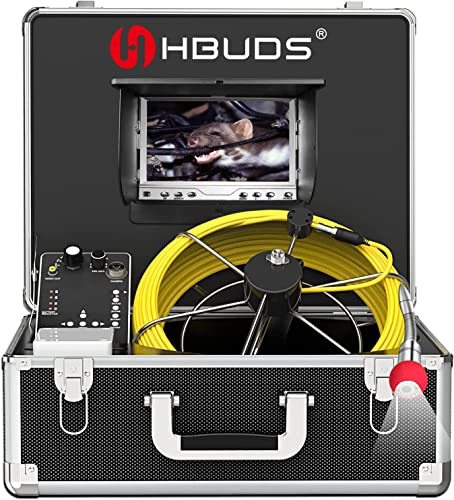 HBUDS 配管カメラ 工業内視鏡 7インチLCD スクリーン 写真・録画可能 下水道 検査カメラ 8GBカード付き 3・・・