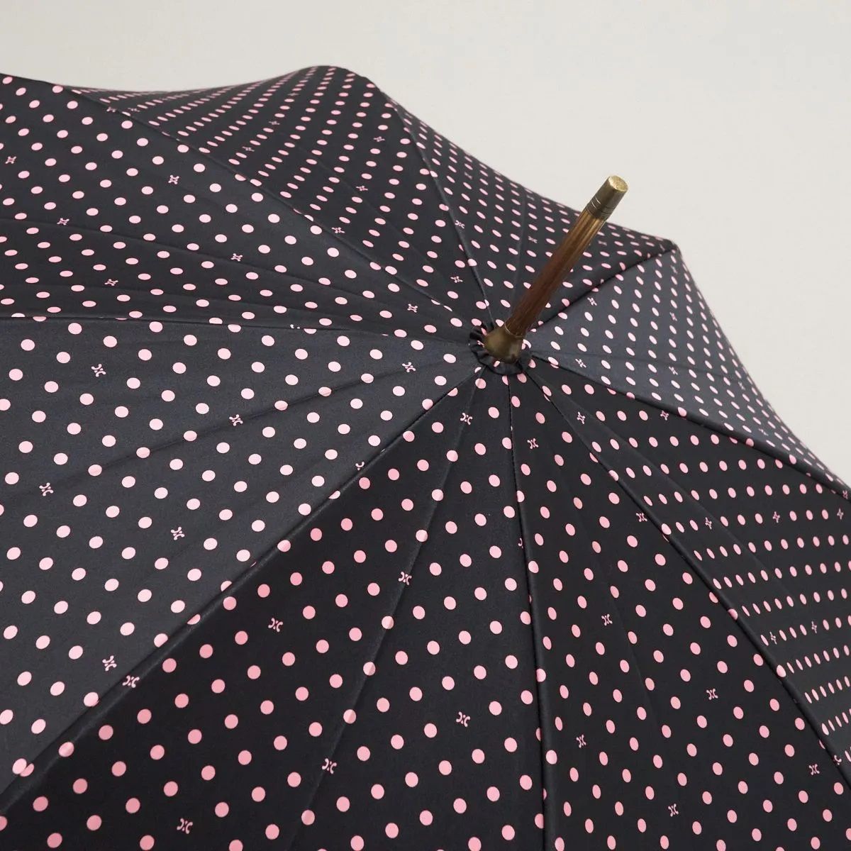 CELINE Celine umbrella USED beautiful goods Macadam dot black pink high class brand 60cm S8245