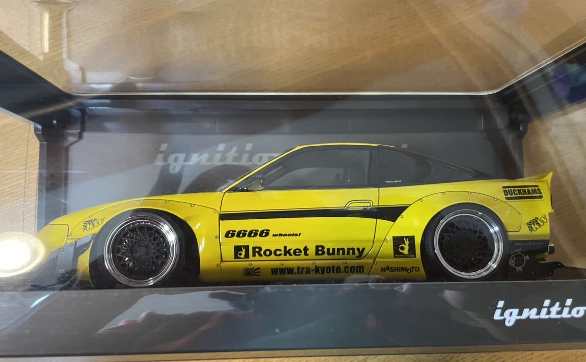 1/18 イグニッションモデル ロケットバニー 180SX イエロー Yahoo!オークション - ignition model 1/18 Rocket Bunny 180SX