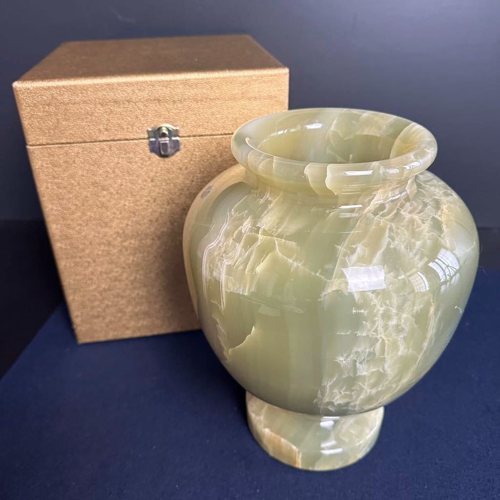 [ER724] оникс oniks... . мрамор ваза ваза для цветов цветок inserting высота примерно 25cm цветок основа tsubo. кувшин "hu" изделие прикладного искусства интерьер 