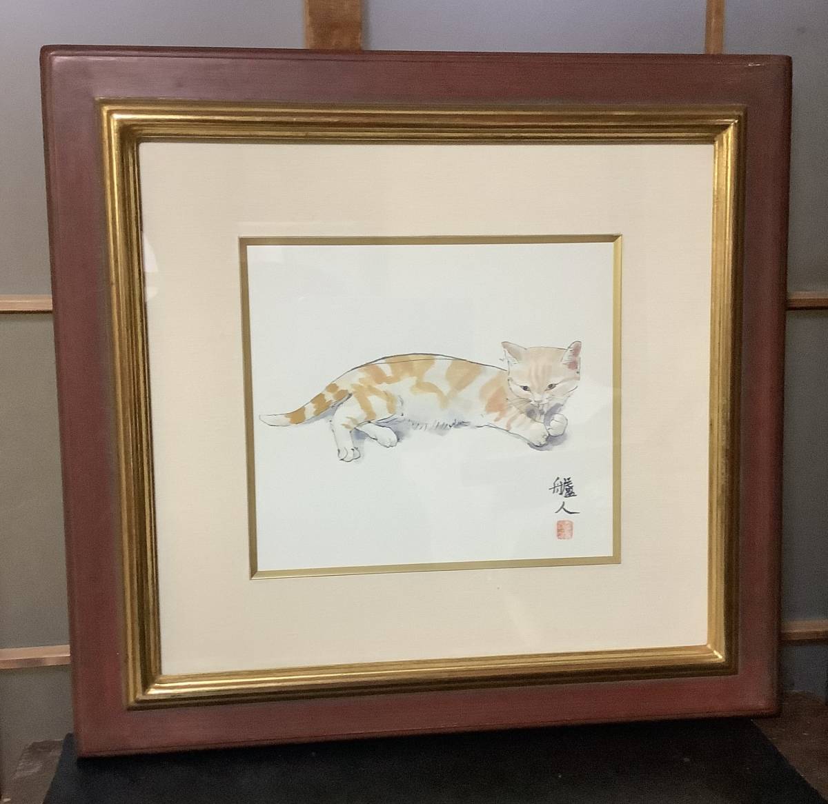今井ロヂン　水彩画　子猫　本物保証のサムネイル