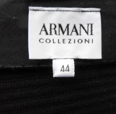 ●高級/アルマーニ コレツィオーニ ARMANI COLLEZIONI/黒ブラックストレッチ素材/タイトスカート/膝丈/サイズ44 XL相当_画像5