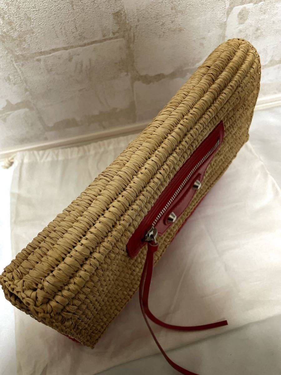 美品!BALENCIAGA バレンシアガ クラッチバッグ ラフィア 339549