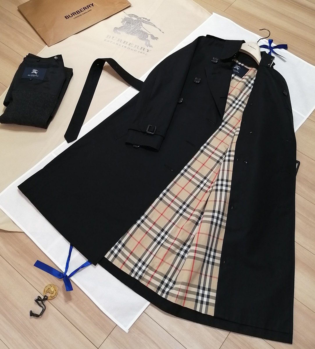 本物上質美品 バーバリー ノバチェック ロング丈 三陽商会 BURBERRY