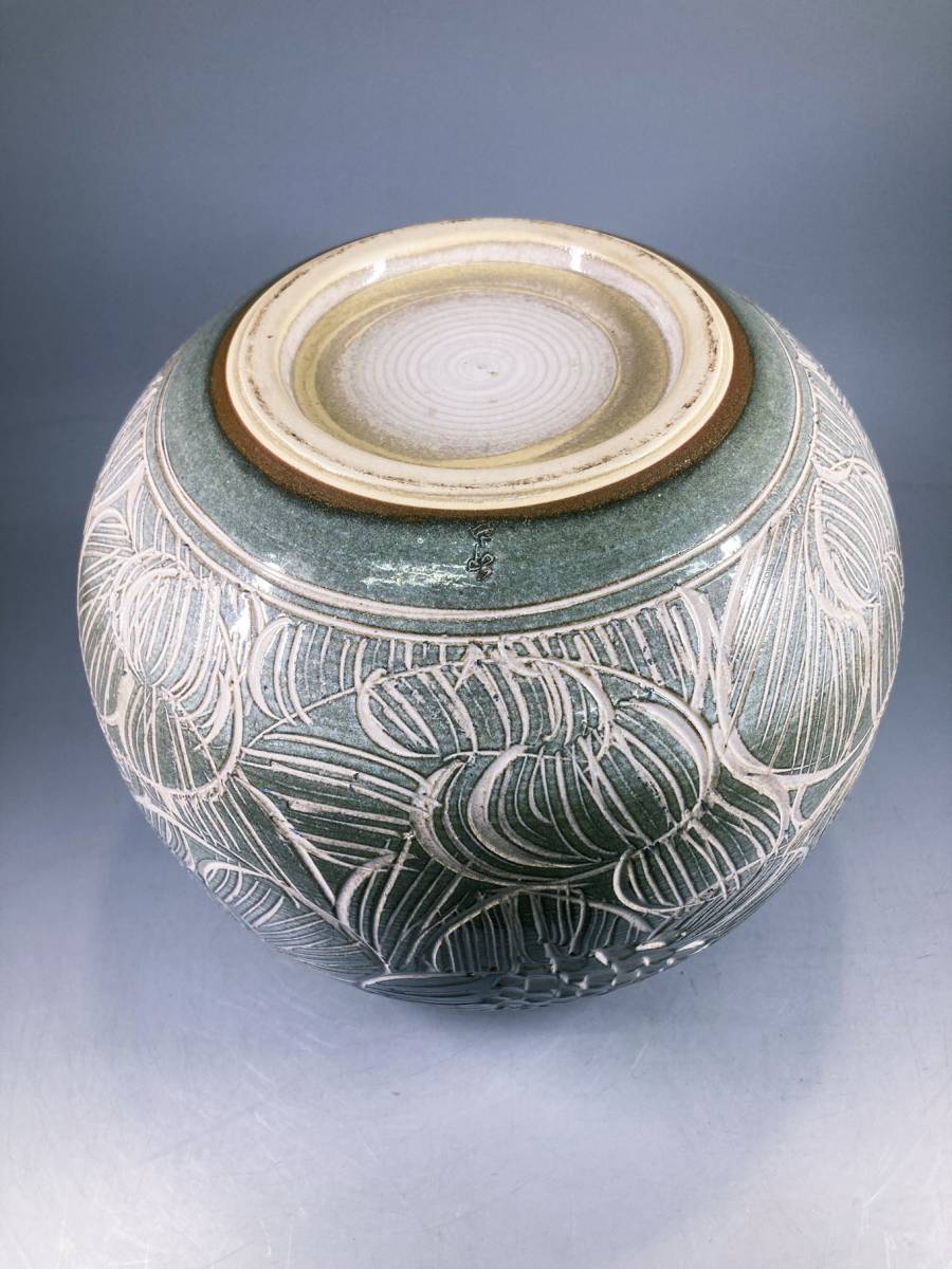 信楽焼 卯山作 花柄 花瓶 花器 花入 飾壺 置物 陶器 茶道具 古美術品
