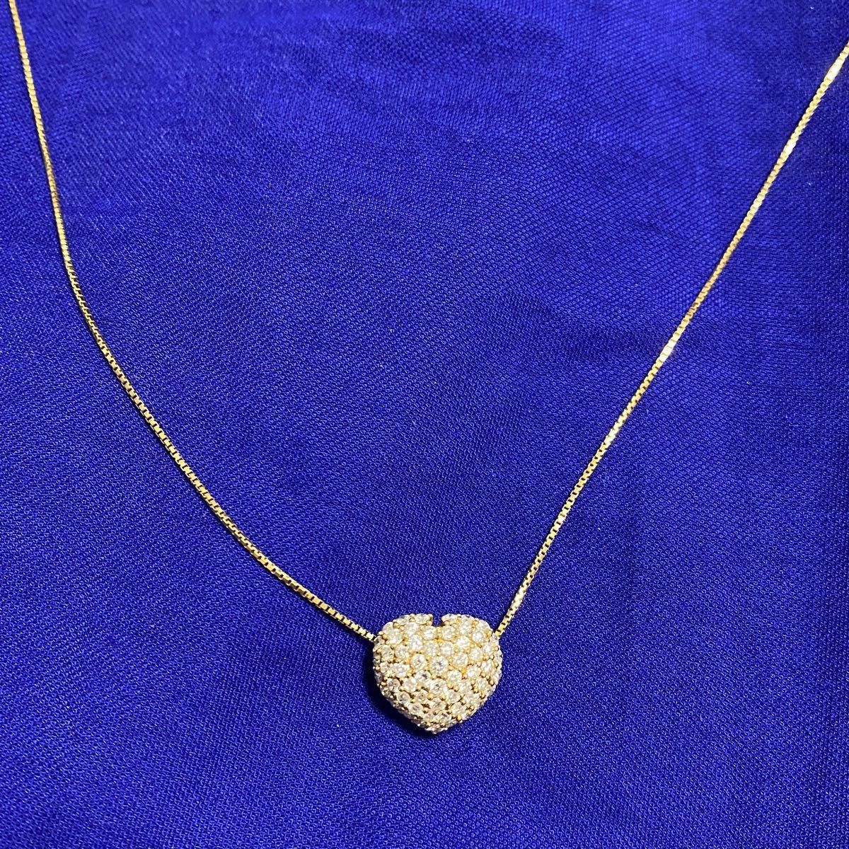 18金 イエローゴールド 1 5ct ハート パヴェ ダイヤ ネックレス｜Yahoo 