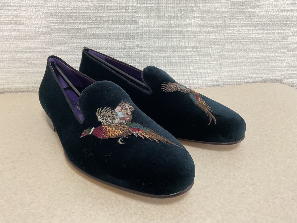 未使用！Ralph Lauren Purple Label ラルフローレン パープルレーベル ベルベット スリッポン 8E_画像2