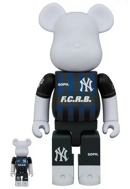 MEDICOM TOY BE@RBRICK F.C.REAL BRISTOL MLB NEW YORK YANKEES 100%&400% エフシーレアルブリストル×エムエルビー ヤンキース_画像1