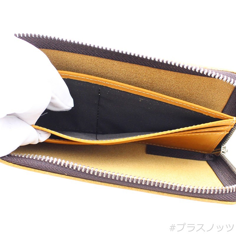 本革財布 薄い財布 L字ファスナー財布【キャメル】本革長財布 メンズ