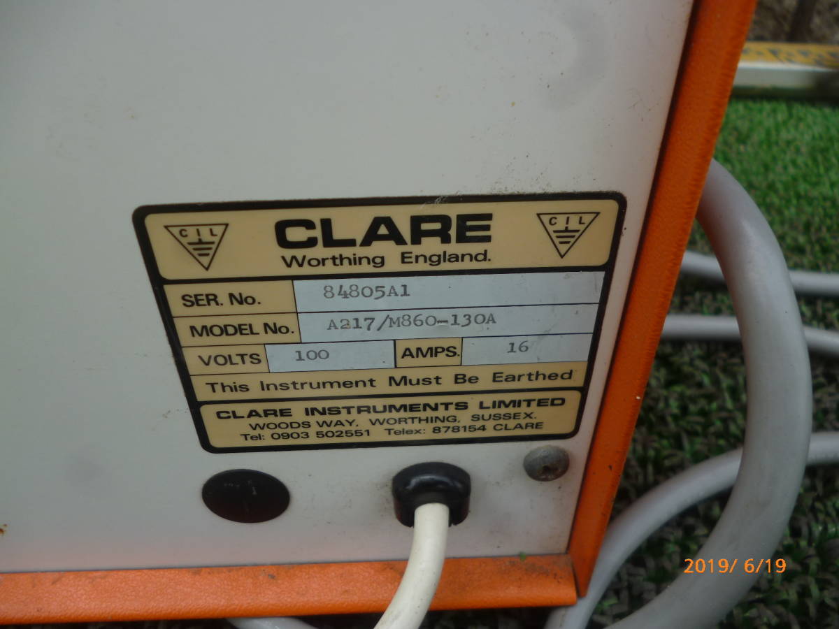 CLARE INSTRUMENNTS LIMITED 100V A217/M860-130A 溶接機 溶接機? 変電器 変圧器 変電器? 変圧器? 充電器 充電器? BRITAIN 何か分かる方に_画像10