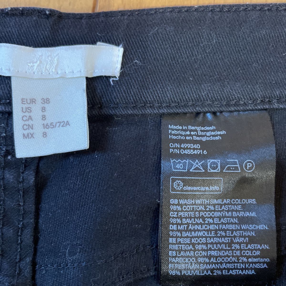 ★中古★H&M ショート パンツ 38 黒　ストレッチ コットン　8_画像7