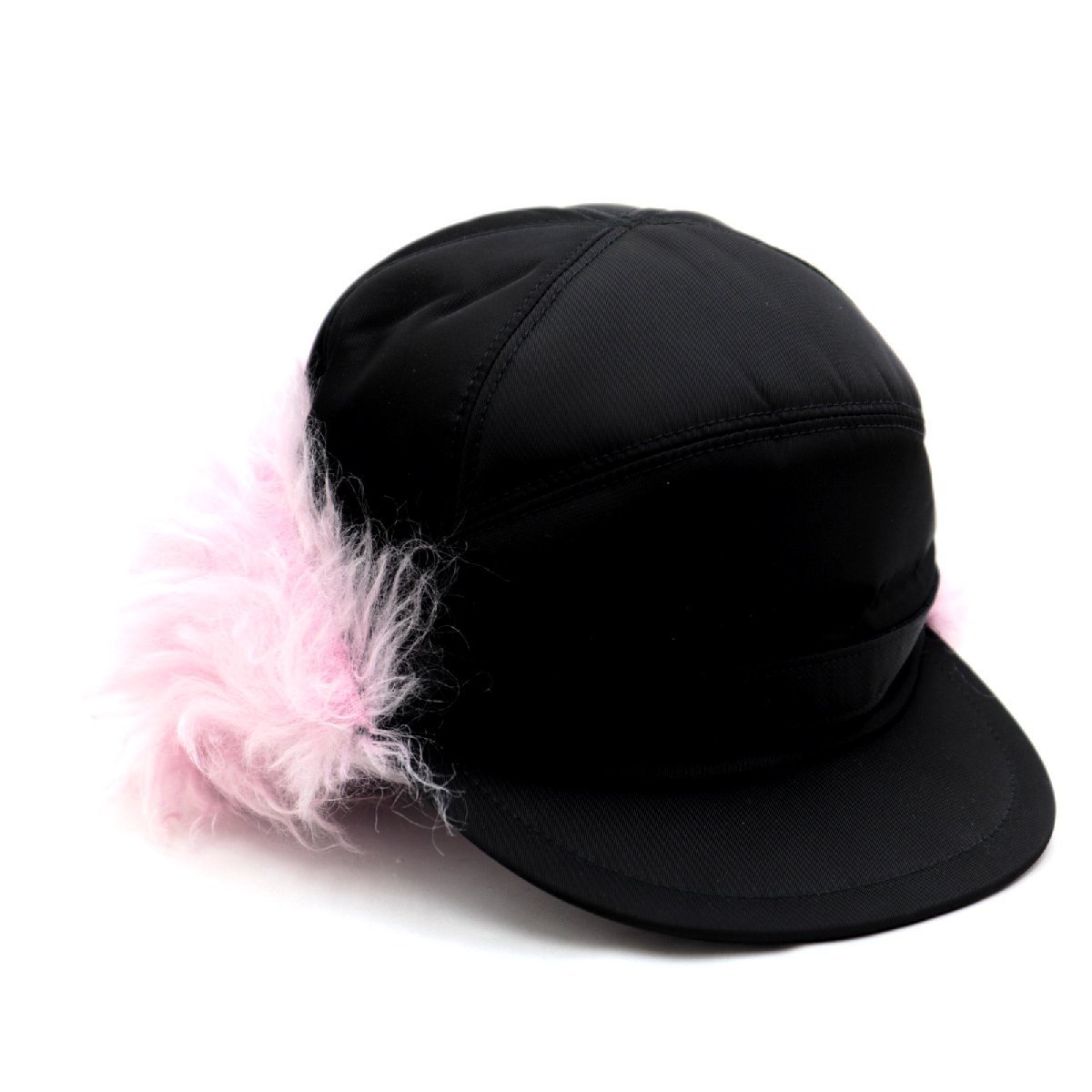 よくある】 美品 プラダ ファーフラップ イリス キャップ ユニセックス