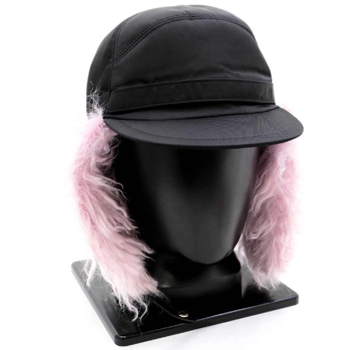 よくある】 美品 プラダ ファーフラップ イリス キャップ ユニセックス