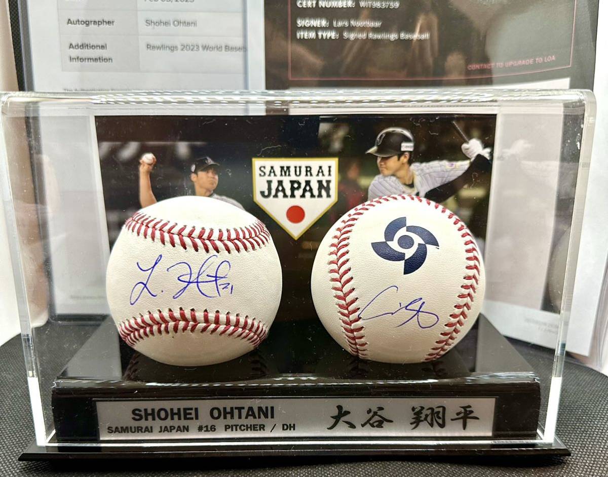 ヤフオク!   大谷翔平選手&ヌートバー選手激レア直筆サインボール