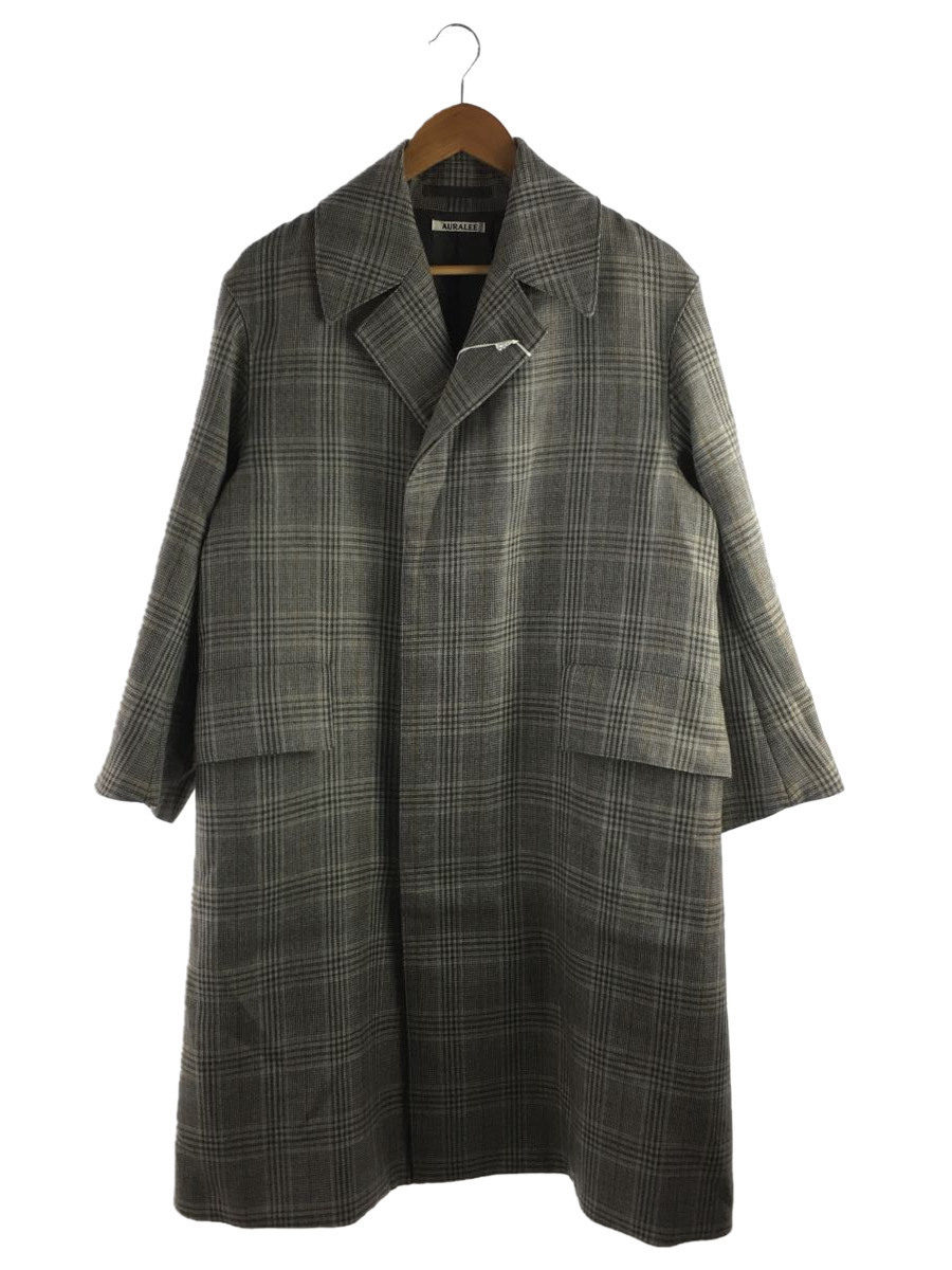 Auralee DOUBLE FACE CHECK BREASTED COAT