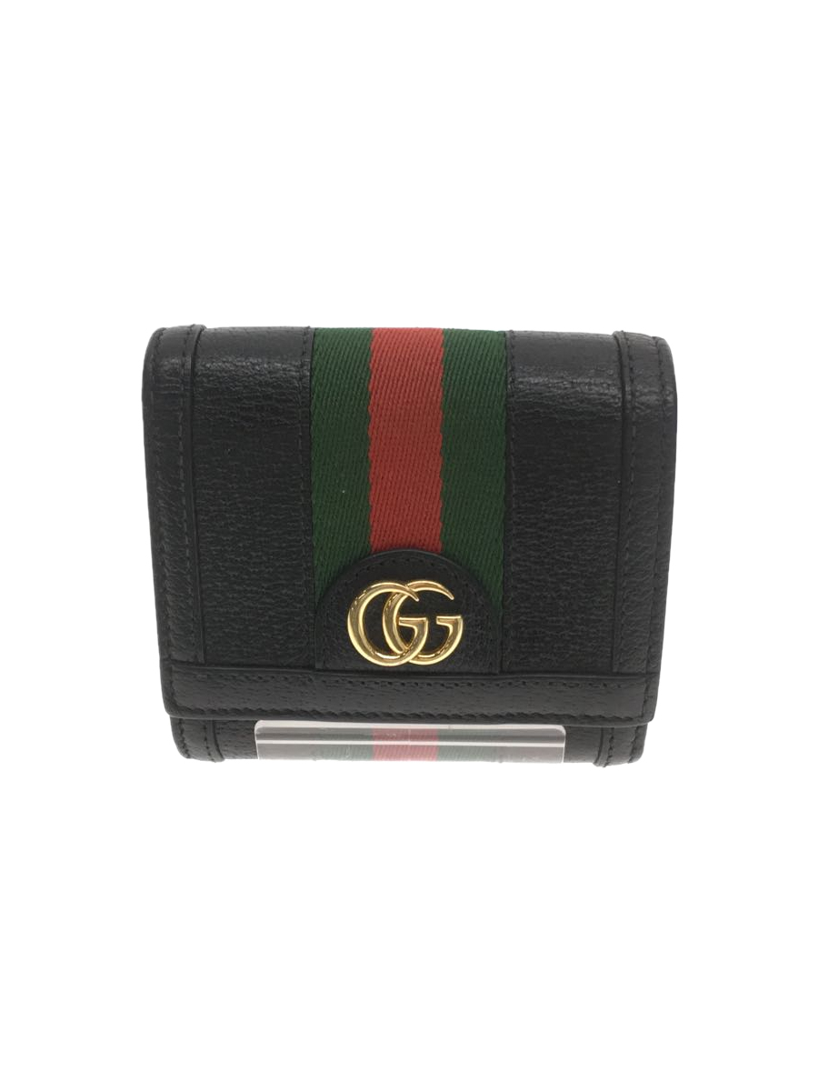 注目の福袋！ GUCCI◇2つ折り財布/レザー/BLK/メンズ/598662 二つ折り