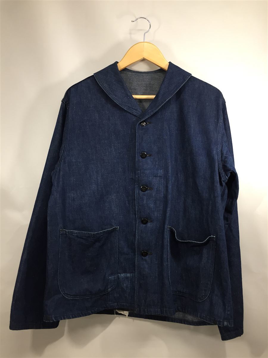 US.NAVY◇50s/ショールカラー/カバーオール/-/コットン/IDG/リペア有