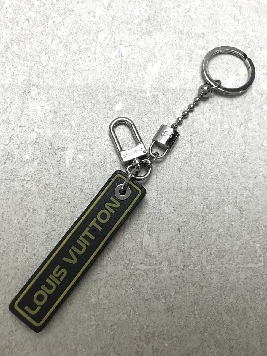 LOUIS VUITTON◆ポルト・クレ・タブ_BLK/牛革/BLK/レディース