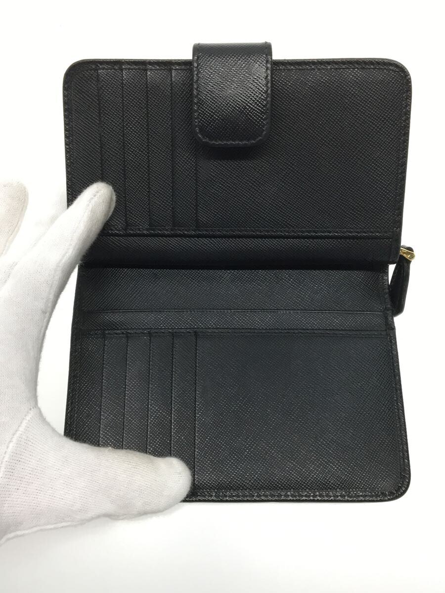 PRADA◆2つ折り財布/レザー/BLK/無地/レディース/1ML225_画像4