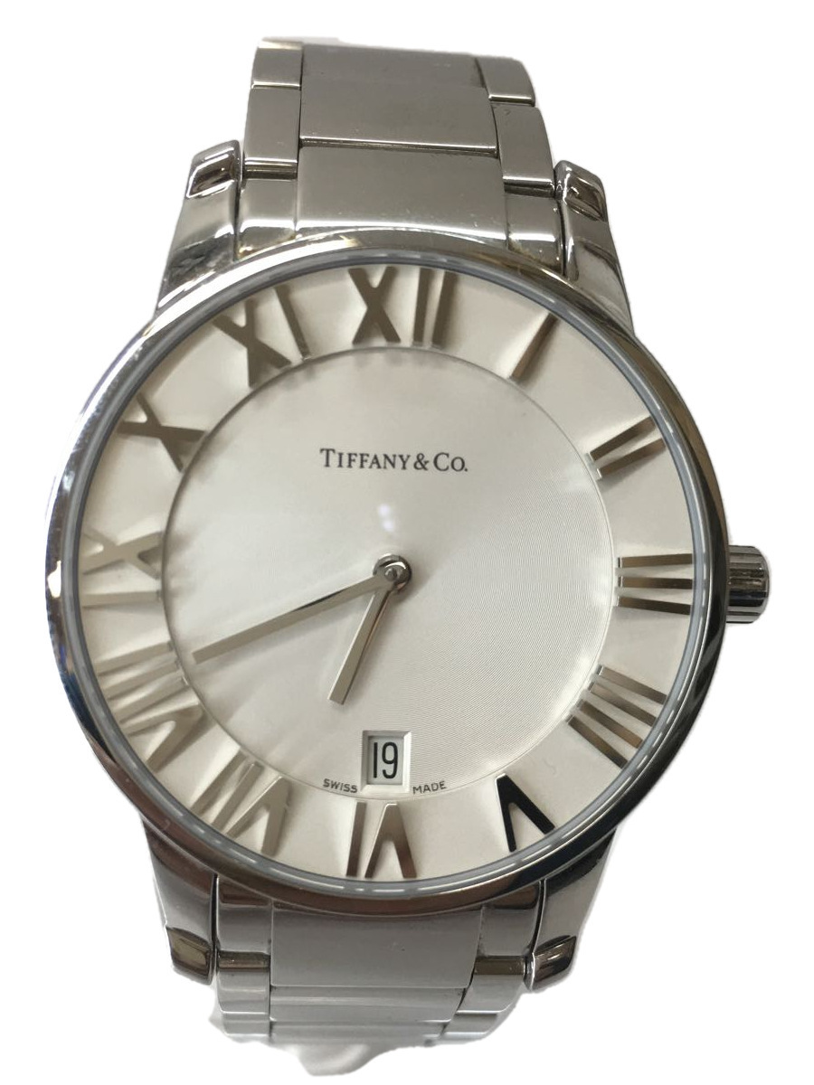 TIFFANY&Co.◆アトラスドーム/クォーツ腕時計/アナログ/ステンレス/WHT/SLV