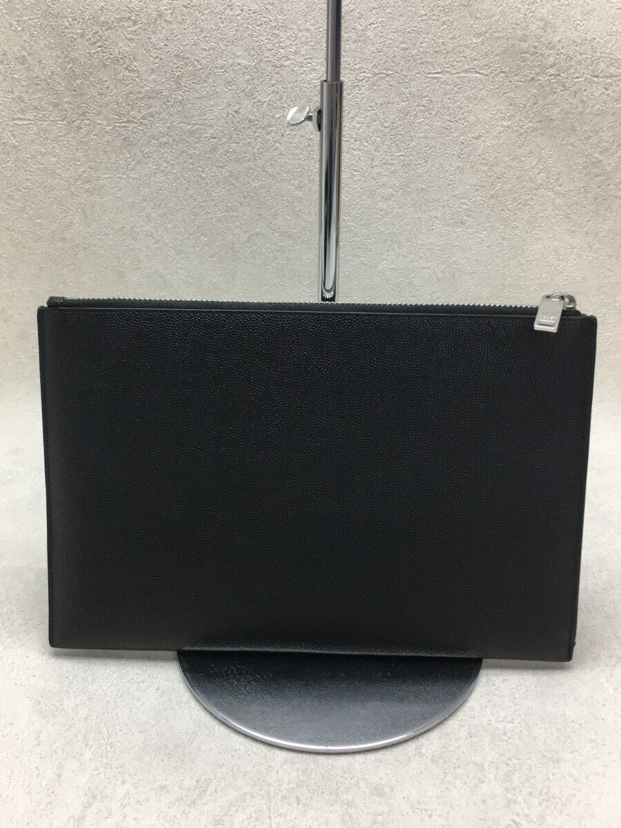SAINT LAURENT◇Folio Clutch BLK グレインレザー クラッチバッグ