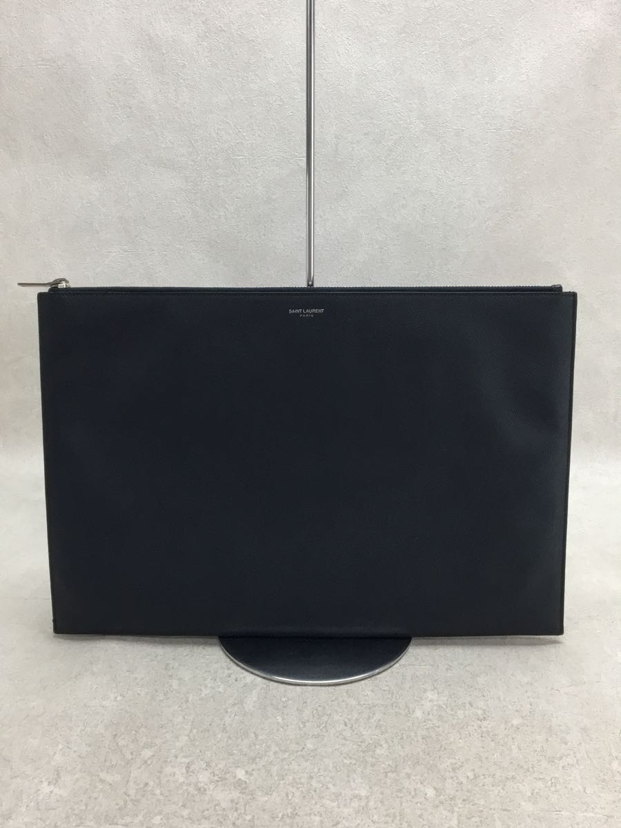 SAINT LAURENT* clutch bag /375950/ leather /NVY/ plain / box * storage bag equipped // second bag 