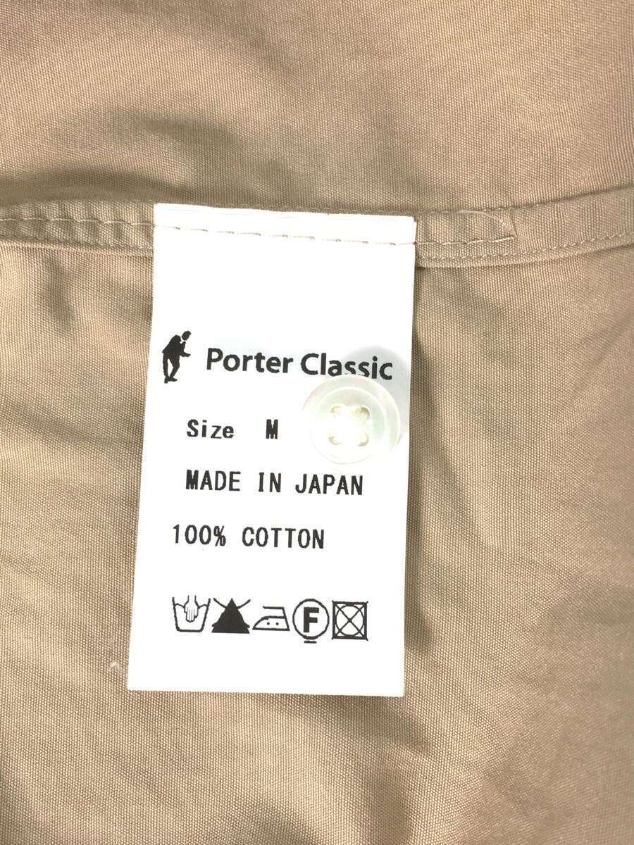 Porter Classic◆長袖シャツ/M/コットン/ベージュ/ロールアップシャツ_画像4