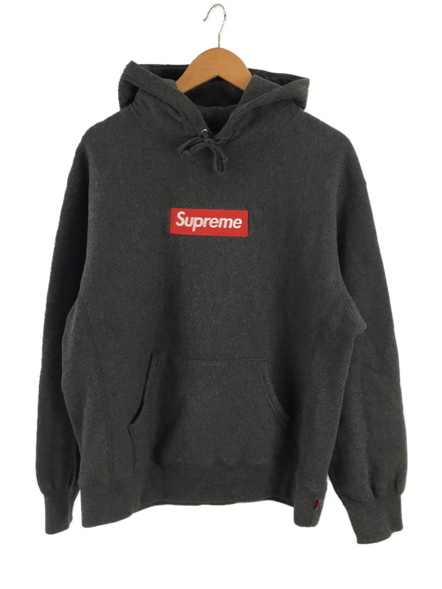 Supreme◇21aw/box logo hooded sweatshirt/M/コットン/GRY