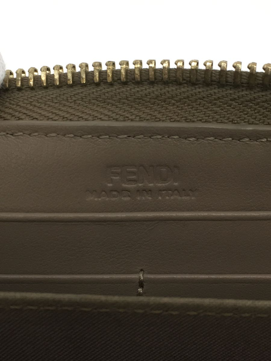 FENDI◆長財布/レザー/GRY/レディース_画像3