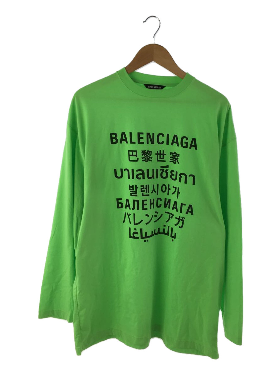 BALENCIAGA◇長袖Tシャツ/XXS/コットン/GRN/641667/ロゴ/ロング